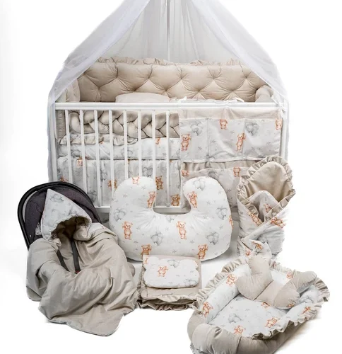 Zestaw maxi Misie z balonami beż