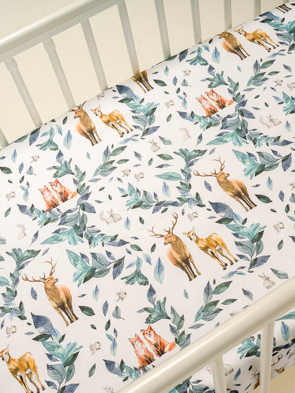 Prześcieradło na gumkę Leśne zwierzęta