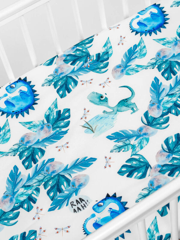 Prześcieradło na gumkę Dino i monstery