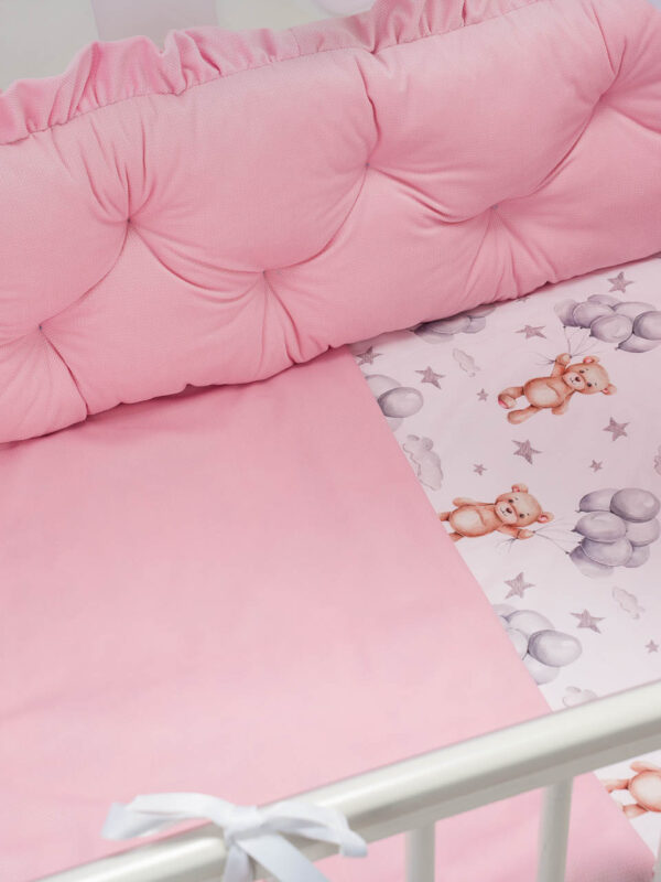 Pościel z wypełnieniem Misie z balonami róż