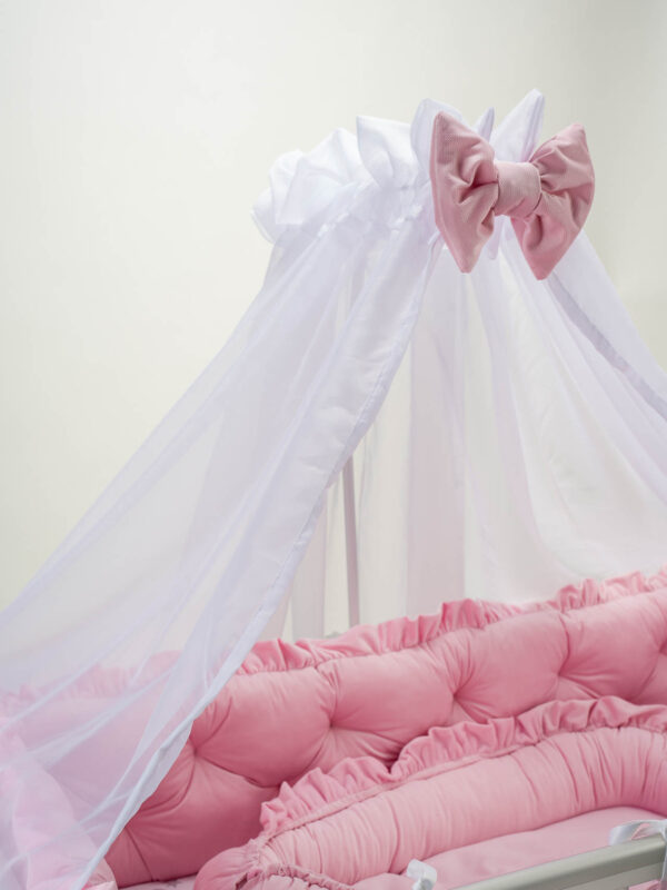 Baldachim z kokardką Misie z balonami róż