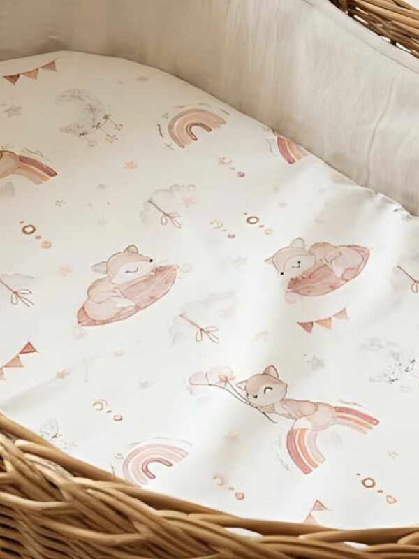 created by Polish Prześcieradło do gondoli senne liski